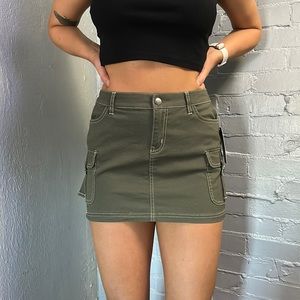 Army Green Mini Skirt